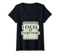 Femme J'excelle dans Tout ce Qui concerne Funny Spreadsheet Expert Comptable T-Shirt avec Col en V