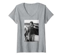 Femme JFK Jr John F Kennedy at Shriver Wedding par Michael Grecco T-Shirt avec Col en V