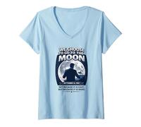 Femme JFK Moon Speech 1962 Space John F Kennedy Citation T-Shirt avec Col en V