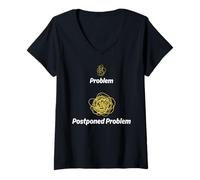 Femme J'identifie comme Un problème Procrastion de problème reporté T-Shirt avec Col en V