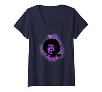 Femme Jimi Hendrix_001 T-Shirt avec Col en V