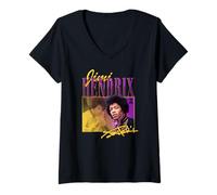 Femme Jimi Hendrix 90's Throwback Collage Vintage Band T-Shirt avec Col en V