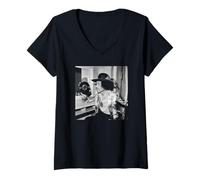 Femme Jimi Hendrix avec Curtis Knight Record Hush Now 1967 T-Shirt avec Col en V