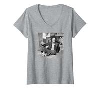 Femme Jimi Hendrix Experience : Mayfair Flat Purple Haze, Guitariste T-Shirt avec Col en V