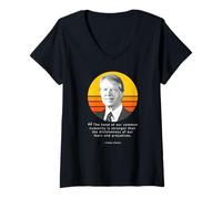Femme Jimmy Carter Citation Lien de Notre humanité est Plus Fort T-Shirt avec Col en V