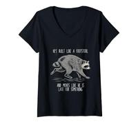 Femme Jimothy Raton Laveur T-Shirt avec Col en V