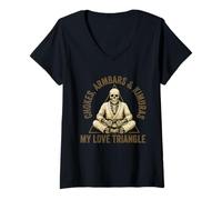 Femme Jiu Jitsu brésilien BJJ Men chokes armbars kimuras T-Shirt avec Col en V