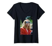 Femme Joan Kennedy Auteur défenseur de la santé mentale Michael Grecco T-Shirt avec Col en V