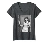Femme Joanna Lumley est Absolument Fabuleuse sur Le Plateau de Corrie T-Shirt avec Col en V
