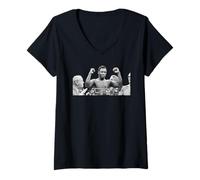 Femme Joe Frazier Boxe Peser dans la lutte Muhammad Ali T-Shirt avec Col en V