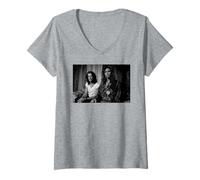 Femme Joe Perry Steven Tyler Aerosmith Get A Grip par Andy Willsher T-Shirt avec Col en V