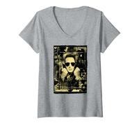 Femme Joe Strummer The Clash Soho 1989 Photo Dystopique Artiste T-Shirt avec Col en V