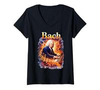 Femme Johann Sebastian Bach Compositeur T-Shirt avec Col en V