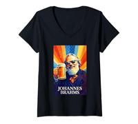Femme Johannes Brahms Compositeur T-Shirt avec Col en V