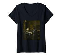 Femme Johannes Vermeer The Astronomer T-Shirt avec Col en V