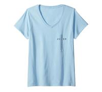 Femme John 3:16 Verse biblique imprimé sur Le Devant, Le Dos et la Croix chrétienne T-Shirt avec Col en V