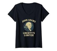 Femme John Adams Liberty's Lawyer 1800 Père fondateur T-Shirt avec Col en V