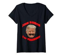 Femme John Barron pour Président T-Shirt avec Col en V