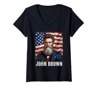 Femme John Brown États-Unis T-Shirt avec Col en V