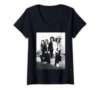 Femme John Deacon, Roger Taylor, Brian May et Freddie Mercury Queen T-Shirt avec Col en V