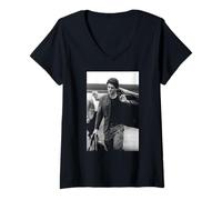 Femme John F Kennedy JFK Jr at Shriver Wedding par Michael Grecco T-Shirt avec Col en V