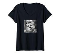 Femme John F. Kennedy T-Shirt avec Col en V