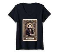 Femme John Keats Italie T-Shirt avec Col en V