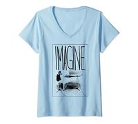 Femme John Lennon - Imagine Piano T-Shirt avec Col en V