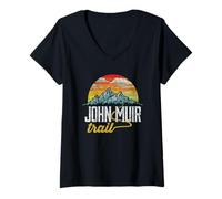 Femme John Muir Trail - T-Shirt Graphique Vintage Vieilli T-Shirt avec Col en V