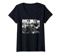 Femme John Paul George & Ringo The Beatles Please Me T-Shirt avec Col en V