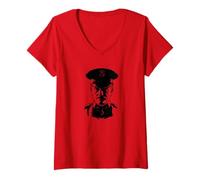 Femme John Pershing Général T-Shirt avec Col en V