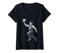 Femme John Quincy Adams Basket T-Shirt avec Col en V