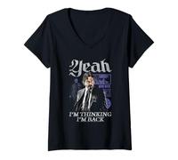 Femme John Wick Yeah I'm Thinking Back Photo Collage Action Movie T-Shirt avec Col en V