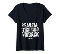 Femme John Wick Yeah I'm Thinking I'm Back T-Shirt avec Col en V