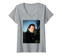 Femme Johnny Cash Bague de feu Chanteur par Michael Grecco T-Shirt avec Col en V