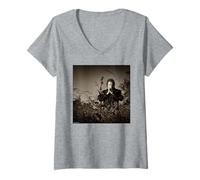 Femme Johnny Cash Légende de la Musique américaine par Michael Grecco T-Shirt avec Col en V