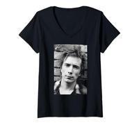 Femme Johnny Rotten, Chanteur des Sex Pistols de John Lydon, Public Image Ltd. T-Shirt avec Col en V