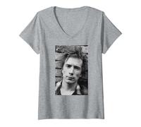 Femme Johnny Rotten, Chanteur des Sex Pistols, John Lydon, Public Image Ltd. T-Shirt avec Col en V