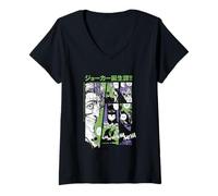 Femme Joker Halloween Design HA HA HA BD Style T-Shirt avec Col en V