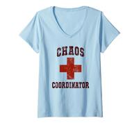 Femme Joli coordonateur du Chaos pour Les Voyages Hors Service des sauveteurs nageurs Vacay T-Shirt avec Col en V