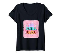 Femme Joli Costume Chill Blob pour Un Look Amusant T-Shirt avec Col en V