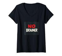 Femme Joli costume de discours sans cerveau pour garçons et filles T-Shirt avec Col en V