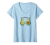 Femme Joli Couple d'avocat You Complete me T-Shirt avec Col en V