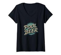 Femme Joli Graphique de bière de Piscine pour Les Amateurs de Vacances T-Shirt avec Col en V