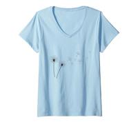Femme Joli pissenlit propage des fleurs gentillesse en été T-Shirt avec Col en V