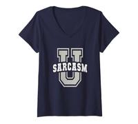 Femme Joli Souvenir Sarcasm University Alumni School I'm So Ready T-Shirt avec Col en V