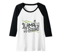 Femme Joli t-Shirt Lama pour Filles Llama Squad Manche Raglan