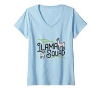 Femme Joli t-Shirt Lama pour Filles Llama Squad T-Shirt avec Col en V