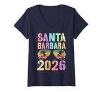 Femme Jolie croisière de Vacances Santa Barbara 2026 Assortie T-Shirt avec Col en V