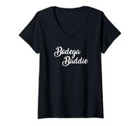 Femme Jolie Fille du Magasin Paroles De Chanson Latine Hispanique T-Shirt avec Col en V